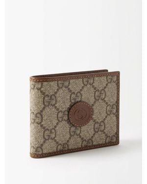 Gucci Printed Logo Folded Wallet - Natural