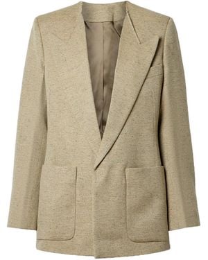 Victoria Beckham Wool-Blend Twill Blazer - Natural