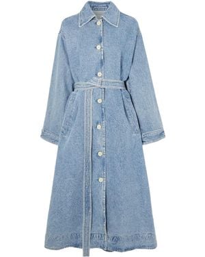 Agolde Belted Denim Trench Coat - Blue