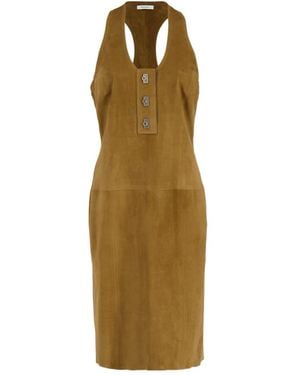 Ferragamo Racer Back Dress With Hug Buckle Detail - Metallic