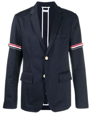 Thom Browne Rwb Striped Blazer - Blue