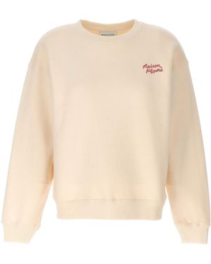 Maison Kitsuné Logo Logo Hoodie - Natural