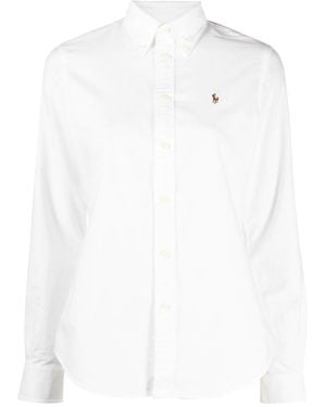 Polo Ralph Lauren Logo-Embroidered Oxford Shirt - White