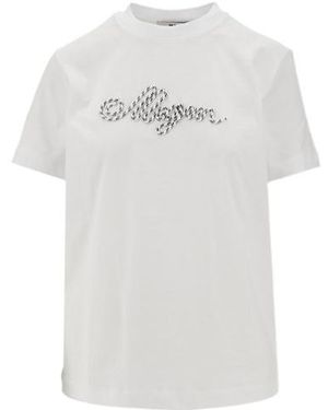 MSGM Logo Lettering Crewneck T-Shirt - White