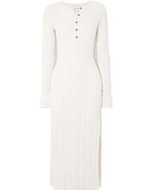Loulou de Saison Ribbed Midi Dress - White