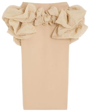 Max Mara Sbaccano Ruffled Midi Skirt - Natural