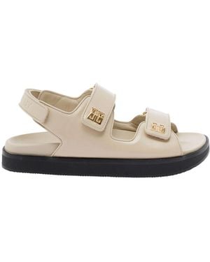 Givenchy Logo Plaque Sandals - Natural