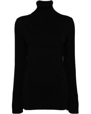 Junya Watanabe Long-Sleeved Ribbed Turtleneck Top - Black
