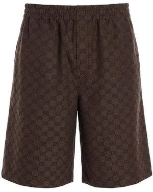 Gucci Monogram Bermuda Shorts - Brown