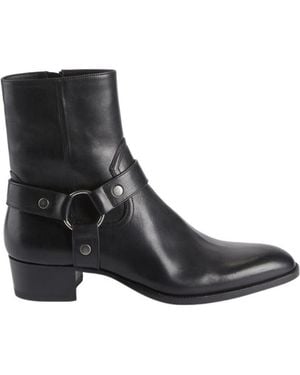 Saint Laurent Wyatt Ankle Boots - Black
