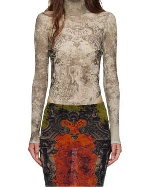 Jean Paul Gaultier Médaillon-Print Bodysuit - Natural