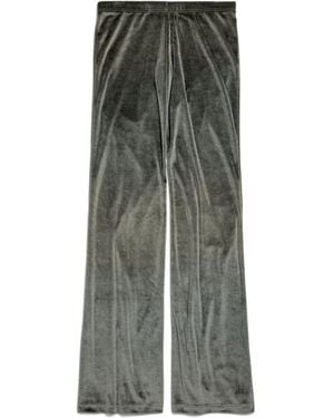 Balenciaga Velvet Flared-Leg Trousers - Grey
