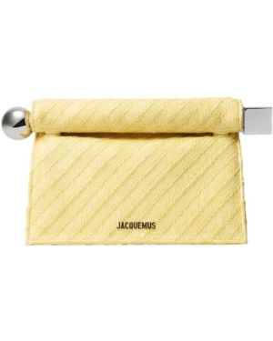 Jacquemus Logo Lettering Rond Carré Clutch Bag - Yellow