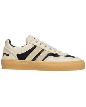 Moncler X Palm Angels Monaco2 Canvas Suede Trainers - Natural