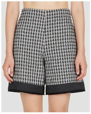 Moncler High-Waisted Tweed Shorts - Black