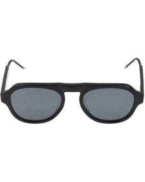 Thom Browne Eyewear Oval Frame Sunglasses - White