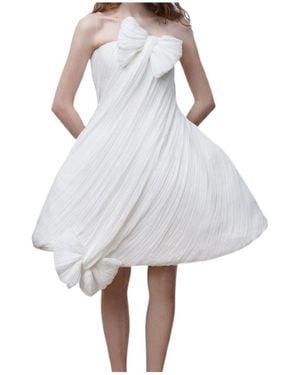 Dior Flared Draped Dress - White