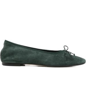 Aeyde Bow-Detail Suede Ballet Flats - Green