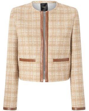 Pinko Small Open Tweed Jacket - Natural