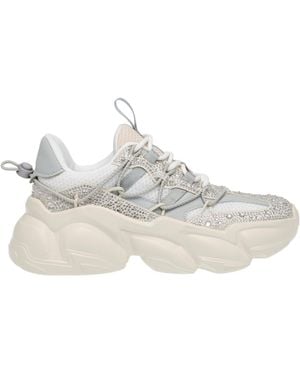 Steve Madden Silverwhite Rhinestoneembellished Chunky Sneakers
