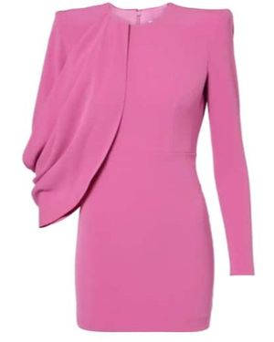 Alex Perry Caped Asymmetric Crepe Minidress - Pink