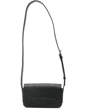 Alexander Wang Logo Embossed Foldover Top Shoulder Bag - White