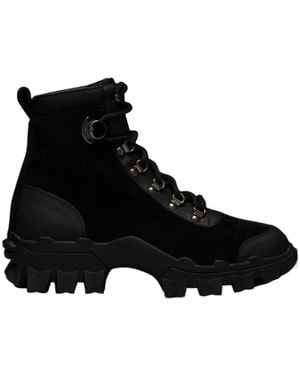 Moncler Ridged-Sole Military Boots - Black