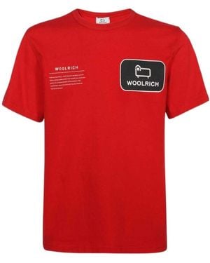Woolrich T-Shirt With Round Neck And Short Sleeves - Red