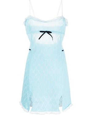 Cormio Bora Bow Detailed Mini Dress - Blue