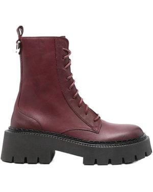 Vic Matié Round Toe Ankle Boots - Purple