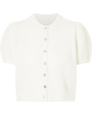 Doen Anisa Wool-Blend Cardigan - White