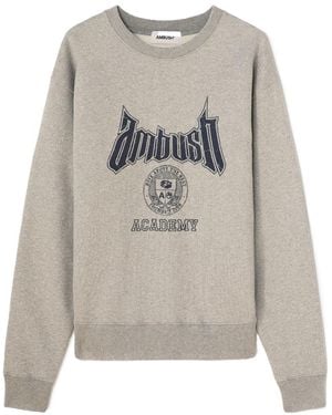 Ambush Logo Printed Crewneck Sweatshirt - Grey