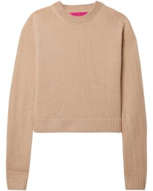 The Elder Statesman Cashmere Cropped Jumper - Natural