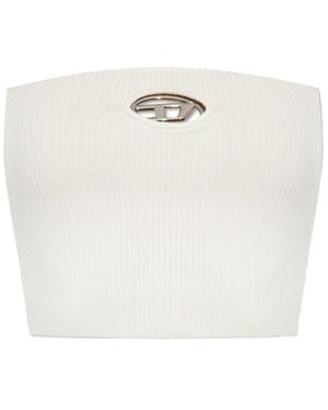DIESEL M-Clarksvillex Logo Plaque Tube Top - White