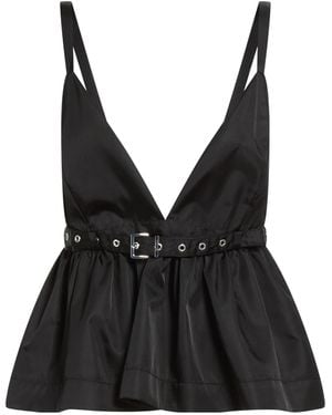 Ganni Deep V Neckline Top - Black