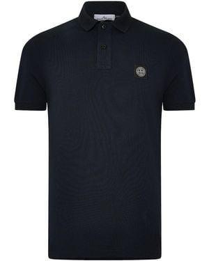 Stone Island Cotton Compass Logo Polo Shirt - Black