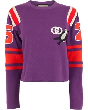 Gucci Crewneck Cropped Sweatshirt - Pink