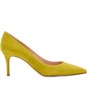 Gianvito Rossi Pointed-Toe Slip-On Court Shoes - Yellow