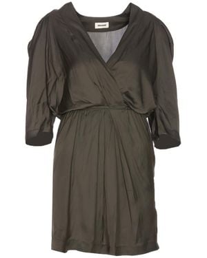 Zadig & Voltaire Ruz Pleat-Detailed Straight Hem Mini Dress - Grey