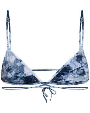 DSquared² Lace-Up Bikini Top - Blue