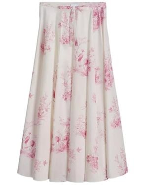 Dior Iviera Flared Midi Skirt - Pink