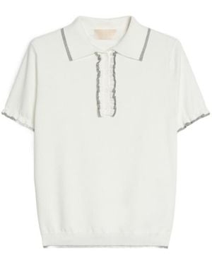 iBlues Ruffle-Detail Polo Shirt - White