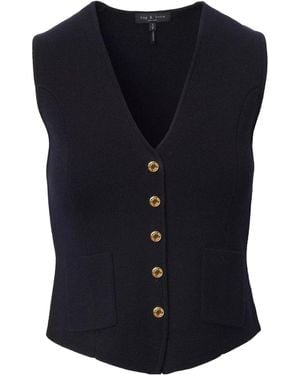 Rag & Bone Single-Breasted Vest - Blue
