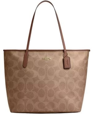 COACH Large City Tote Bag - Brown