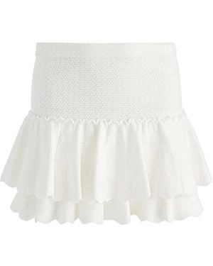 Alice + Olivia Siya Pointed-Hem Mini Skirt - White