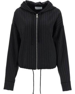 Sportmax Logo Pinstripe Casual Jacket - Black