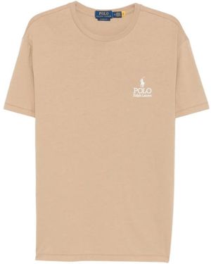 Polo Ralph Lauren Logo-Embroidered T-Shirt - Natural