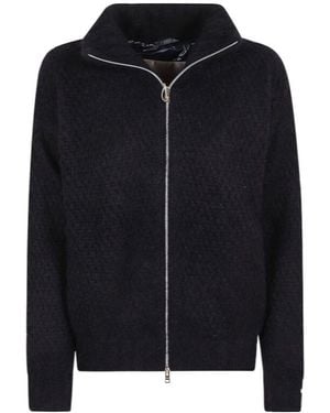Herno Zip-Up High Neck Cardigan - Black
