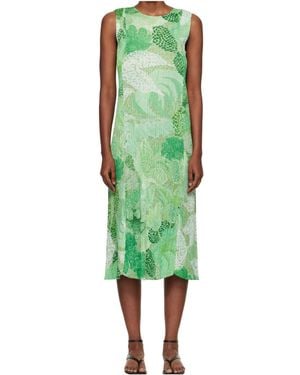 Pleats Please Issey Miyake Pleated Sleeveless Dress - Green