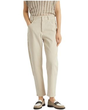 Brunello Cucinelli Logo-Patch Jeans - Natural